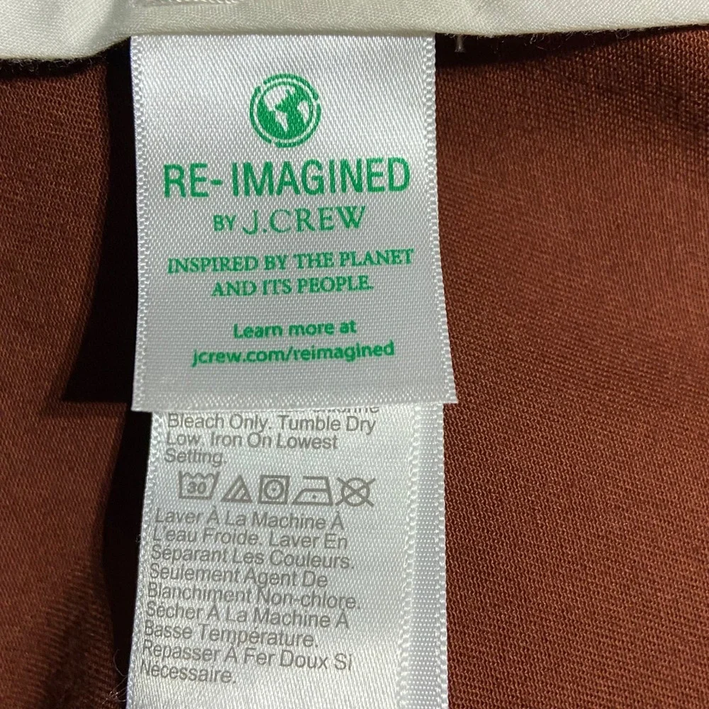 J.Crew Flex Slim Fit Chinos Rust Brown Mens 35x32 Preppy Stretch Minimalist New